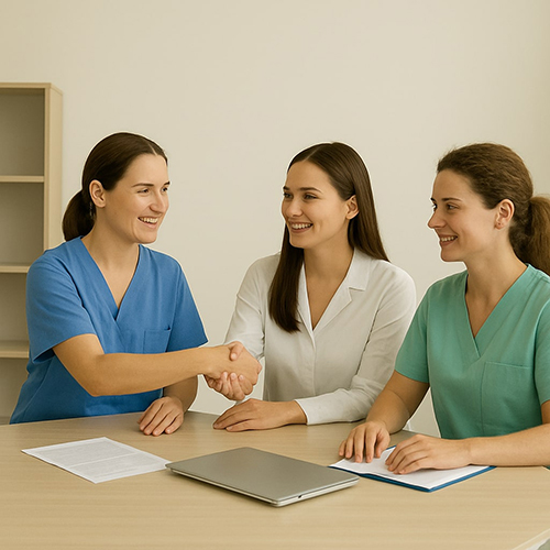 Zusammenarbeit einer Zeitarbeitsfirma in der Pflege mit einer Pflegeeinrichtung.